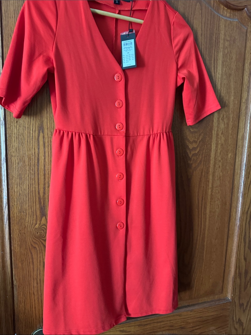 Vero Moda Scarlet Button-Front Midi Dress